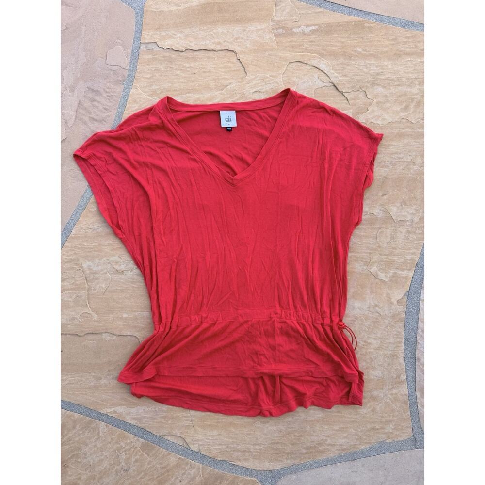 CAbi 6129 Formal Tee Cherry Red Women's Size M Drawstring CL
